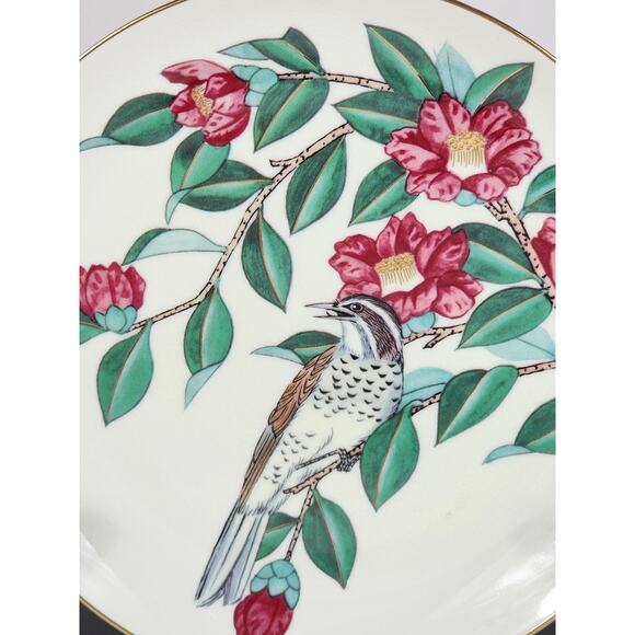 Satsuma Camelia & Thrush Gardens Of The Orient 7 1/2" Asian Plate Decor Japan - Picture 4 of 14